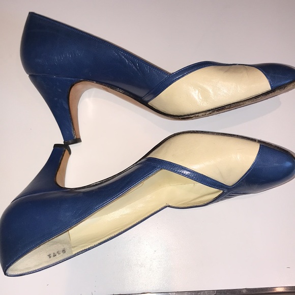 Vintage Bally blue & white pumps size EU 35 - Picture 6 of 12